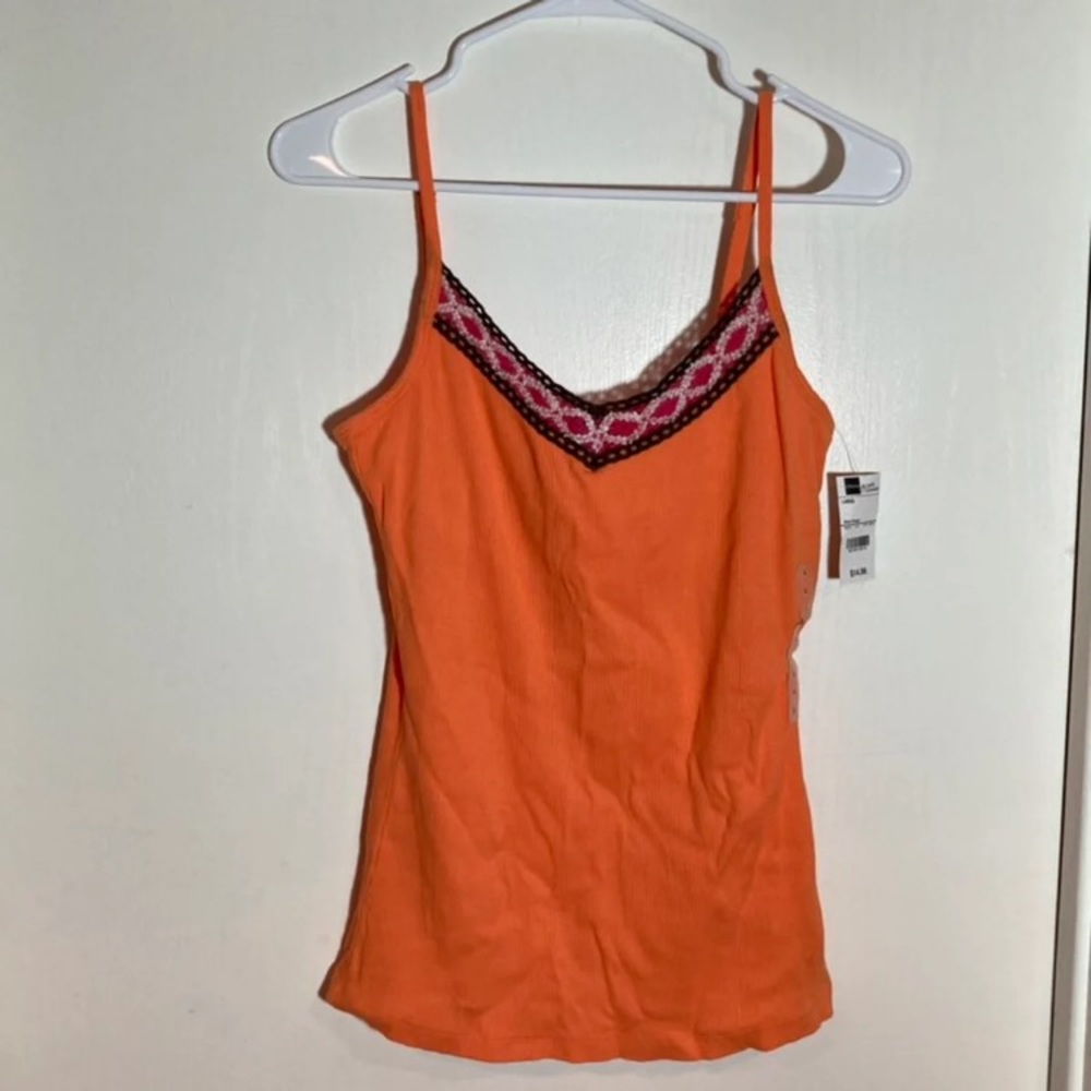 Arizona Jean Co orange embroidered Tank Top largeโ